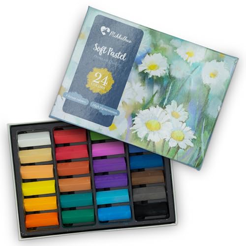 Mikkelhus Soft Pastellkreide – 24 Farben Set – Intens pigmentierte, weiche Pastellkreiden – Künstlerkreide für Hobbyisten & Künstler von Mikkelhus