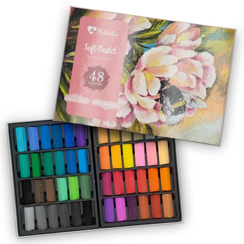 Mikkelhus Soft Pastellkreide – 48 Farben Set – Intens pigmentierte, weiche Pastellkreiden – Künstlerkreide für Hobbyisten & Künstler von Mikkelhus