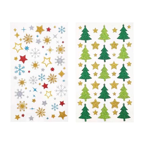 396 Stück Aufkleber Weihnachten Aufkleber Sterne Aufkleber Schneeflocken, 8 Bogen Weihnachtssticker Selbstklebend, Glitzer Weihnachtsbaum Aufkleber Weihnachtsdeko für Karten Geschenke Basteln 396 Stück Aufkleber Weihnachten Aufkleber Sterne Aufkleber Schneeflocken, 8 Bogen Weihnachtssticker Selbstklebend, Glitzer Weihnachtsbaum Aufkleber Weihnachtsdeko für Karten Geschenke Basteln von Mikocofo