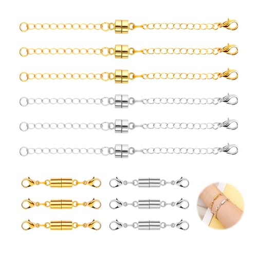 12 Stück Magnetische Halskettenverschlüsse, Verstellbare Halskettenverlängerung Magnetische Verschlüsse Karabinerverschlüsse und Verschlüsse für Armbänder Fußkettchen Schmuck 12 Stück Magnetische Halskettenverschlüsse, Verstellbare Halskettenverlängerung Magnetische Verschlüsse Karabinerverschlüsse und Verschlüsse für Armbänder Fußkettchen Schmuck von Mikovivi