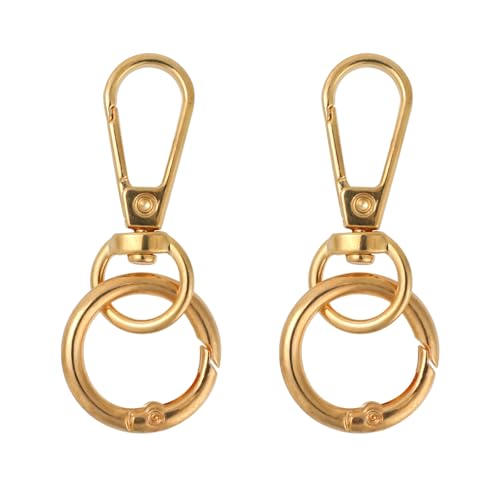 2 Stück Drehverschlussclips, Gold Mental Schlüsselanhänger Clip mit Schlüsselring Doppelöffnung Drehkarabinerhaken für DIY-Bastelarbeiten Schmuckherstellung Lanyard-Zubehör 2 Stück Drehverschlussclips, Gold Mental Schlüsselanhänger Clip mit Schlüsselring Doppelöffnung Drehkarabinerhaken für DIY-Bastelarbeiten Schmuckherstellung Lanyard-Zubehör von Mikovivi