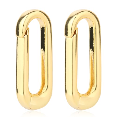 2stk Ovale Halskettenverschlüsse, Vergoldete Ovale Federverschlüsse Armband Karabineranhänger Halskettenverbinder zur Herstellung von Armbändern und Halsketten Schmuckzubehör (Gold) von Mikovivi