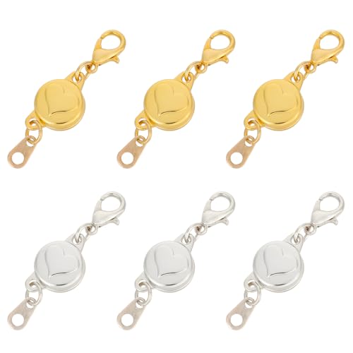 Mikovivi Magnetverschluss-Konverter, Herzförmiger Magnetverschlüsse für Schmuck Halsketten-Konverterverschluss für Armband-Halskettenverlängerung (Gold, Silber) von Mikovivi