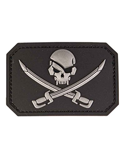 Mil-Tec Patch 3D Skull w. Swords PVC m. Klett schwarz von Mil-Tec