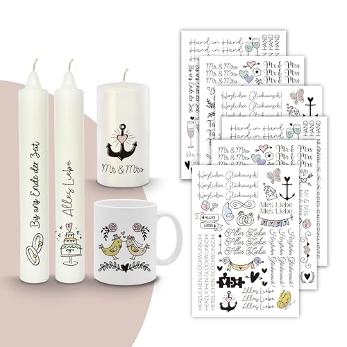 MilaBoo® Kerzentattoos (Hochzeit-A5) von Milaboo