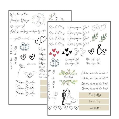 MilaBoo® Kerzentattoos Hochzeit I DIY Aufkleber für besondere Anlässe, einfache Anwendung, vielseitig einsetzbar (Hochzeit) von Milaboo