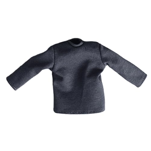 Milageto 1/12 Langarmhemd Outfit Kostüm Handgemachte Puppe Casual Basic Top für Puppe 6 Zoll Männliche Actionfiguren Kleidung Accessoire, Grau von Milageto