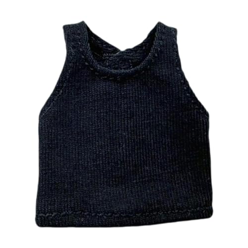 Milageto 1/12 Puppenstrickweste, Machen Sie Ihre eigenen Puppen für, Geburtstagsgeschenk, Kleidung, DIY-Puppenpullover, Cosplay für 14 cm, Modemädchen, Schwarz von Milageto