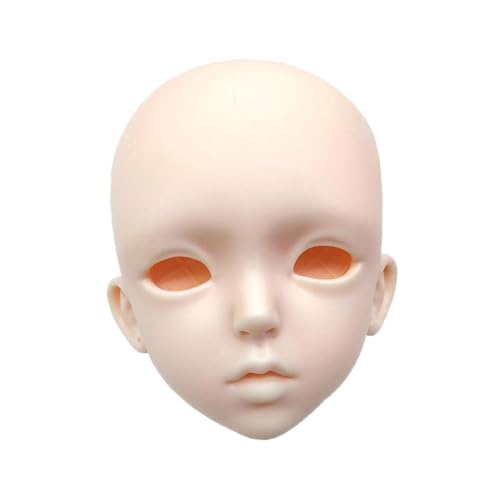 Milageto 1/3 BJD Puppenkopf, Puppenherstellung, Körperteil für 60 cm große Sammlerstücke, Übungs-Make-up, Display-Zubehör, DIY-Spielzeugpuppen, kein Make-up, Dicke Lippen, Keine Augen von Milageto