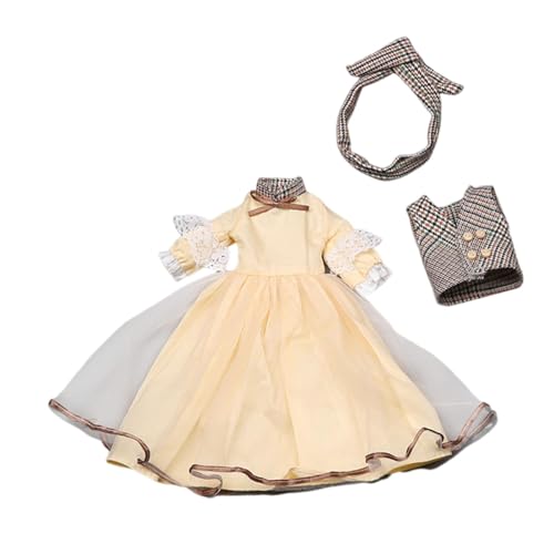 Milageto 1/6 BJD Puppe Prinzessin Kleid Outfit, Machen Sie Ihre eigenen Puppen mit Zubehör, Pädagogische Kleidung, Cosplay Dress up für 11,81 Zoll, Khaki von Milageto