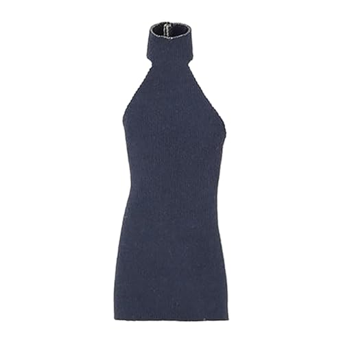 Milageto 1:12 Damenkleid, elastisches Mini-Puppenkleid, Kostüm, Miniatur, Cosplay-Outfit für weibliche Puppen, Kleidung für 6' Actionfigurenkörper , Dunkelblau von Milageto