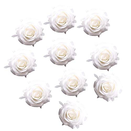 Milageto 10 Stück Kunstseide Blumenköpfe Handwerk DIY Blumenarrangements für Partysträuße Home Halloween Decor, Weiß Milageto 10 Stück Kunstseide Blumenköpfe Handwerk DIY Blumenarrangements für Partysträuße Home Halloween Decor, Weiß von Milageto