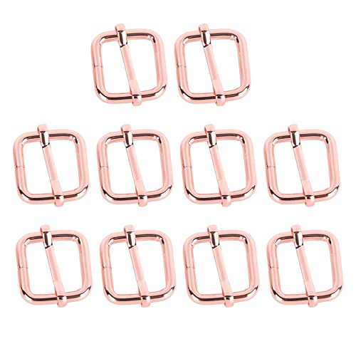 Milageto 10 aus aus Rechteck Einsteller Schieber Schnalle, Roller Pin Schnallen Schieber Riemen Einsteller für Gürteltaschen DIY Zubehör, Roségold, 20x20mm Milageto 10 aus aus Rechteck Einsteller Schieber Schnalle, Roller Pin Schnallen Schieber Riemen Einsteller für Gürteltaschen DIY Zubehör, Roségold, 20x20mm von Milageto