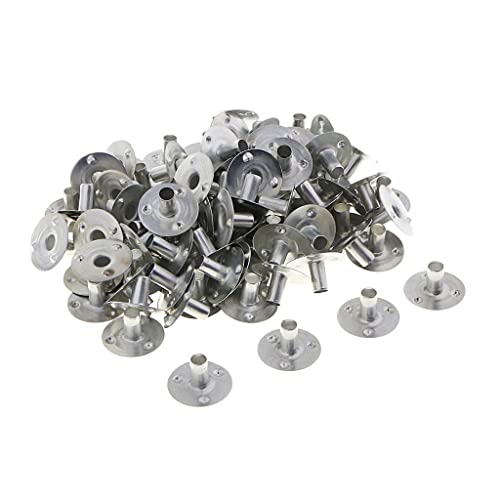 Milageto 100 Stück Silber Metall Teelichter Kerze Docht Sustainers Dochte Tab Basis, Silber, 20x5mm von Milageto