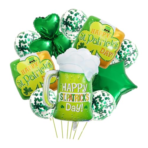 Milageto 11 Stück St. Patrick's Day Luftballons, grüne Luftballons für Kinder und Erwachsene, Folienballons, Dekorationen für Karneval, Hochzeit, Urlaub von Milageto