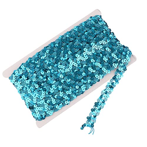 Milageto 13 M Glitzer Pailletten Perlenband, Applikation für Kleid Verschönern, Stirnband, Blau, 13m von Milageto