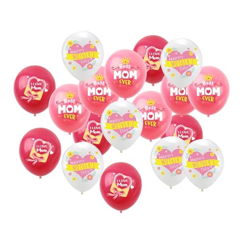 Milageto 18 Stück Happy Mother's Day Luftballons, Partyballons, Love You Mom Ballon, Best Mom Ever Mom Luftballons für Partydekorationen von Milageto