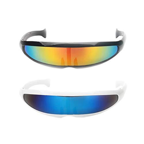 Milageto 2 / Pack Neuheit Futuristische Monoblock Sonnenbrille Erwachsene Kinder von Milageto