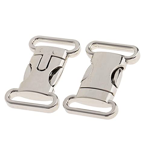 Milageto 2 Schnallenverschluss Klickschnalle Klickverschluss Clipverschluss Aus, Silber, 3,5x2,0cm Milageto 2 Schnallenverschluss Klickschnalle Klickverschluss Clipverschluss Aus, Silber, 3,5x2,0cm von Milageto