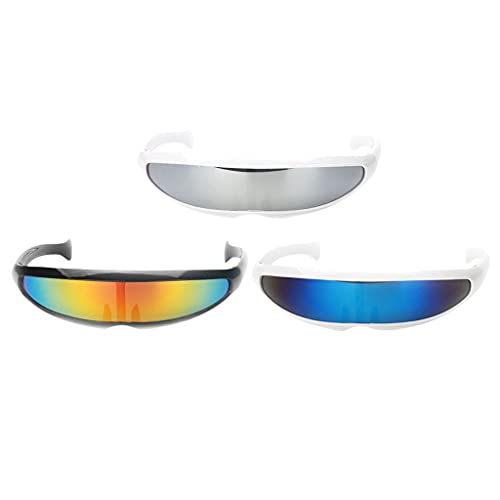 Milageto 3 / Pack Neuheit Futuristisch Verspiegelte Sonnenbrille Brille Kostüm Requisiten von Milageto