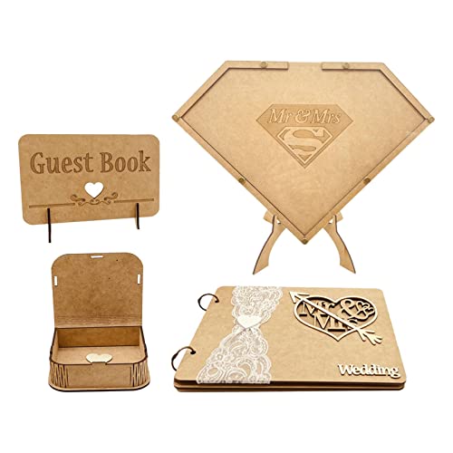 Milageto 4 Stück 3D Hochzeitsempfang Gästebuch Holzrahmen Drop Box Empfang Hochzeitsschilder Hochzeitsgästebuch für Jubiläum Urlaub Milageto 4 Stück 3D Hochzeitsempfang Gästebuch Holzrahmen Drop Box Empfang Hochzeitsschilder Hochzeitsgästebuch für Jubiläum Urlaub von Milageto