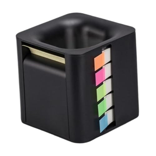 Milageto 5 in 1 Sticky Note Halterspender, Sticky Index Tabs Storage Desktop wiederverwendbare Memo -Rollen für Schüler Lehrer -Memo, Schwarz von Milageto