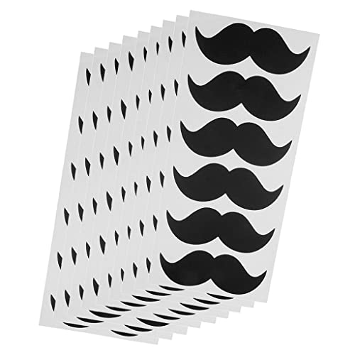 Milageto 54 Stück Schnurrbart Aufkleber DIY Etiketten Vinyl Sticker Abziehbilder Abziehetiketten aus PVC Papier für Organisation Bastelarbeiten von Milageto