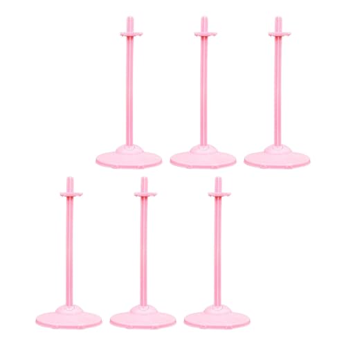 Milageto 6-teiliges verstellbares Taillenclip-Puppenständer-Zubehör, passend für 10-12-Zoll-Puppen, schnelle Installation, multifunktional, leicht, Hell-pink von Milageto
