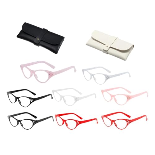 Milageto 8 Stück 50er Jahre -Brille, tragbar, transparente Linse für Karneval, von Milageto