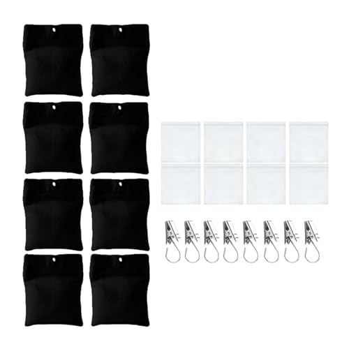 Milageto 8 Stück Vorhanggewichte für den Außenbereich, selbstklebendes Design mit Klemmen, strapazierfähig, für Flaggen-Film-Sets im Außenbereich, Schwarz Milageto 8 Stück Vorhanggewichte für den Außenbereich, selbstklebendes Design mit Klemmen, strapazierfähig, für Flaggen-Film-Sets im Außenbereich, Schwarz von Milageto