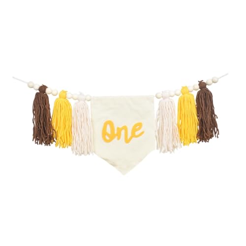 Milageto Dekorationsbanner für Den Ersten Geburtstag mit Quasten 200 cm, Multi Brown von Milageto