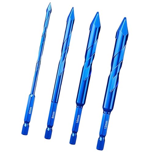 Milageto Exzentrischer Bohrersatz mit gekrümmter Spitze, Sechskantschaft, direkter Ersatzaufsatz, tragbar, schnell, hohe Härte, professionell für, 6 Mm 8 Mm 10 Mm 12 Mm von Milageto