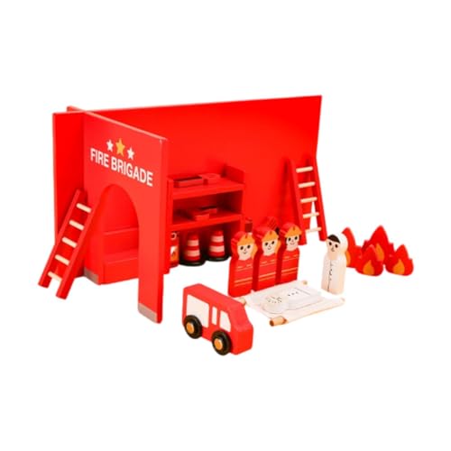 Milageto Feuerwehr-Spielset, Spielzeug, Rollenspiel, Motorik, Holzfiguren, Rollenspiel, Lernspielzeug für Vorschulkinder, Kinder Milageto Feuerwehr-Spielset, Spielzeug, Rollenspiel, Motorik, Holzfiguren, Rollenspiel, Lernspielzeug für Vorschulkinder, Kinder von Milageto