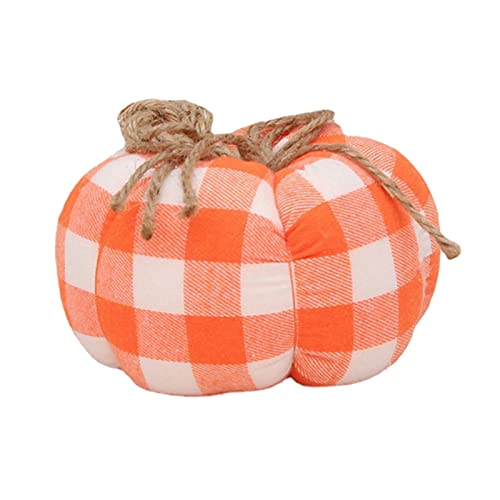 Milageto Karierter, Kürbis, Herbst, Erntedankfest, dekoratives Ornament, Herbsthandwerk, Ernte für Tisch, Hochzeit, Party, Feiertagsdekoration, 15 cm x 10 cm Milageto Karierter, Kürbis, Herbst, Erntedankfest, dekoratives Ornament, Herbsthandwerk, Ernte für Tisch, Hochzeit, Party, Feiertagsdekoration, 15 cm x 10 cm von Milageto