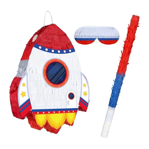 Milageto -Piñata-Bündel, Geburtstagsparty-Zubehör, leer, lustige Party-Dekoration mit Einer Augenbinde und einem Stab für den Schulkarneval Milageto -Piñata-Bündel, Geburtstagsparty-Zubehör, leer, lustige Party-Dekoration mit Einer Augenbinde und einem Stab für den Schulkarneval von Milageto