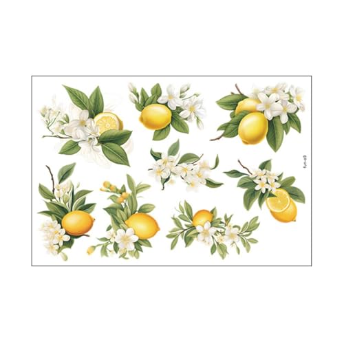 Milageto Zitronengrüne Blätter Aufkleber Tapete Ornament Frische Aufkleber Wandkunst Abziehbilder für Wohnzimmer Hintergrund Tür von Milageto