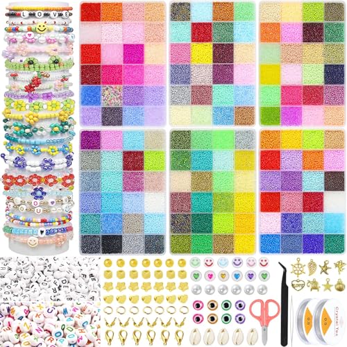 Milai 144 Farben Perlen Set für Armbänder, 65474 StüCk 2mm Perlen Zum Auffädeln mit 300pcs Buchstaben Perlen, Glasperlen Set Armbänder Selber Machen für Weihnachten, Geburtstage Milai 144 Farben Perlen Set für Armbänder, 65474 StüCk 2mm Perlen Zum Auffädeln mit 300pcs Buchstaben Perlen, Glasperlen Set Armbänder Selber Machen für Weihnachten, Geburtstage von Milai
