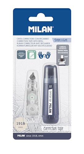 MILAN BWM10478B Blisterpackung Korrekturband 5 mm x 6 m 1 Nachfüllpack Serie 1918 Navy von MILAN