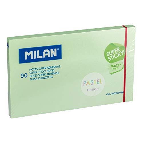 Block, 90 Blatt, selbstklebend, Pastellgrün, 76 x 127 mm von Milan