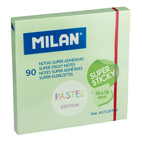 Block 90 Blatt Super Klebefolie Pastellgrün 76 x 76 mm NEU von Milan