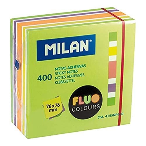 MILAN Block 400 Haftnotizen Fluo 76 x 76 mm von Milan