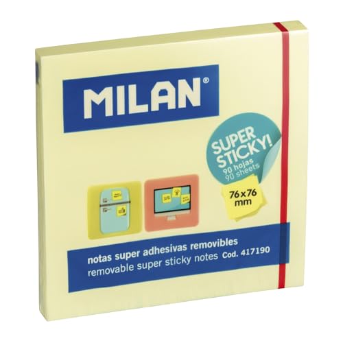 Block 90 Super Haftnotizen 76 x 76 mm von Milan