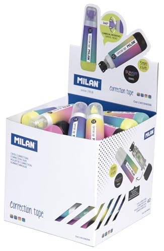 MILAN® Ausstellungswürfel 40 Korrekturbänder zylindrisch 5mm x 6m Serie Sunset von Milan