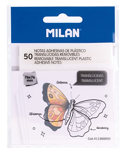 MILAN® Haftnotizen, transparent, abnehmbar, transparent von Milan