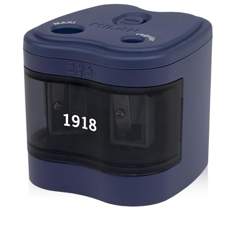 MILAN® MAXI-REGULAR Elektrischer Bleistiftspitzer (Batterien im Lieferumfang enthalten) Serie 1918, Marineblau von MILAN