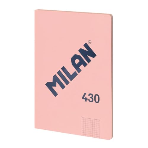 MILAN® Notizbuch geleimt, kariert, 48 Blatt A4, Serie 1918, rosa von Milan