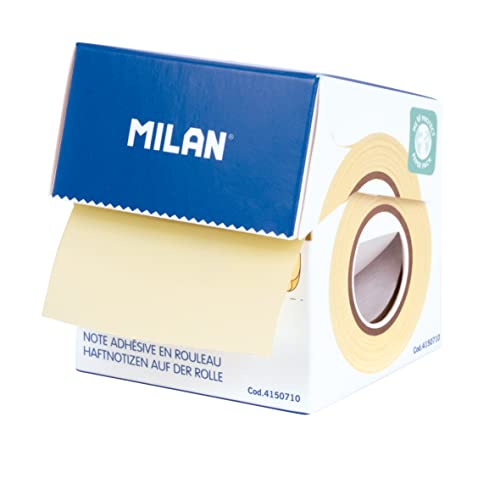 MILAN® Präsentationsbox mit 18 Haftnotizen auf Rolle, Pastellgelb von Milan