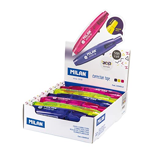 MILAN 1304912 Aufbewahrungsbox, 12 Korrekturbänder mit 5 mm x 6 m Serie Acid, mehrfarbig MILAN 1304912 Aufbewahrungsbox, 12 Korrekturbänder mit 5 mm x 6 m Serie Acid, mehrfarbig von MILAN