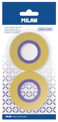 MILAN Blisterpackung mit 2 transparenten gelben Klebebändern, 19 mm x 33 m MILAN Blisterpackung mit 2 transparenten gelben Klebebändern, 19 mm x 33 m von MILAN