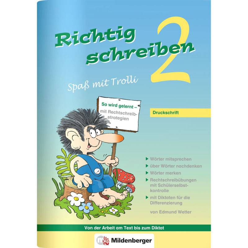 Richtig Schreiben - Spaß Mit Trolli 2. Schuljahr, Druckschrift - Edmund Wetter, Geheftet von Mildenberger